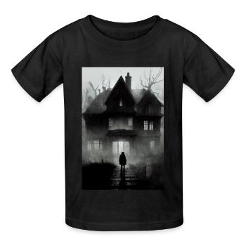 Horror House - Kids T-Shirt by Russell - black - Front - AI Model Kid Male (0cm)