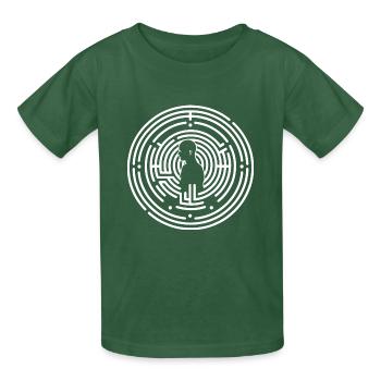 Elegance in time: Binaural Beats City Fashion - Kids T-Shirt by Russell - bottle green - Front - AI Model Kid Male (0cm)