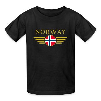 I Love Norway, Elegance Style Design T-Shirt - Kids T-Shirt by Russell - black - Front - AI Model Kid Male (0cm)
