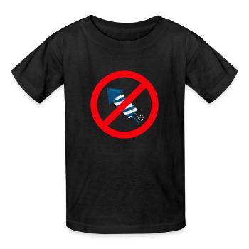 Interdiction des feux d’artifice Interdiction des pétards - T-shirts Russell Enfant - noir - Devant - AI Model Kid Male (0cm)