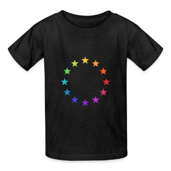 Arc-en-ciel, étoiles d'europe, coloré UE, rainbow - T-shirts Russell Enfant - noir - Devant - AI Model Kid Male (0cm)