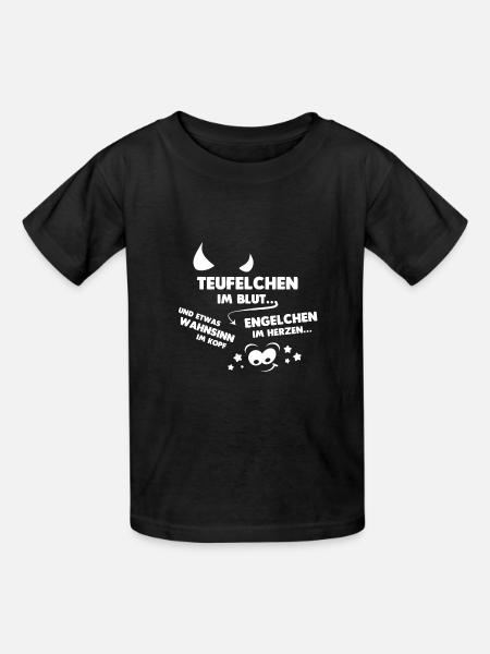 Teufelchen im Blut - Kinder T-Shirt von Russell - Schwarz