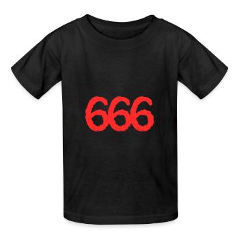 666 number symbol - Kids T-Shirt by Russell - black - Front - AI Model Kid Male (0cm)