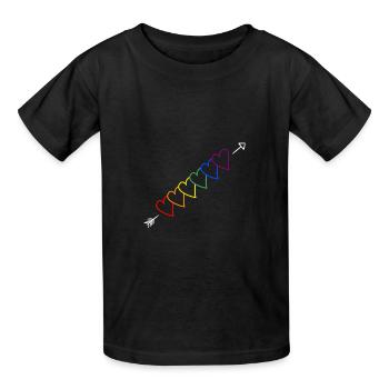 Flèche arc-en-ciel LGBT - T-shirts Russell Enfant - noir - Devant - AI Model Kid Male (0cm)