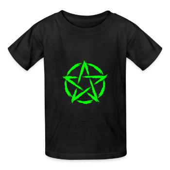 Symbole Pentagramme Vert - T-shirts Russell Enfant - noir - Devant - AI Model Kid Male (0cm)