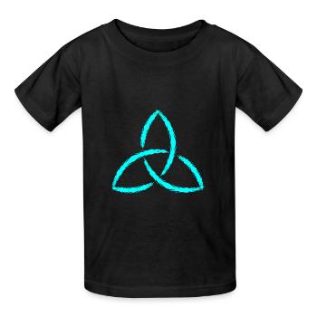 Keltisches Symbol Triquetra Endlos Geschenk - Kinder T-Shirt von Russell - Schwarz - Vorne - AI Model Kid Male (0cm)