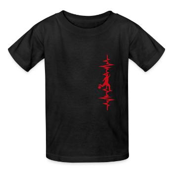 Fußball-Herzschlag - Kinder T-Shirt von Russell - Schwarz - Vorne - AI Model Kid Male (0cm)