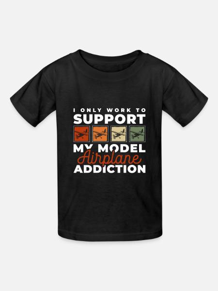 Modellflug Modellfliegen Modellbau - Kinder T-Shirt von Russell - Schwarz
