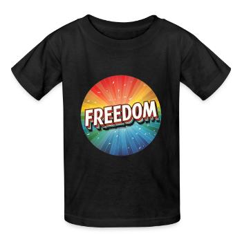 LGBTQ Freedom - Kinder T-Shirt von Russell - Schwarz - Vorne - AI Model Kid Male (0cm)