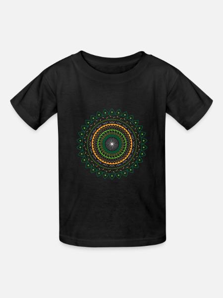 Mandala - Kinder T-Shirt von Russell - Schwarz