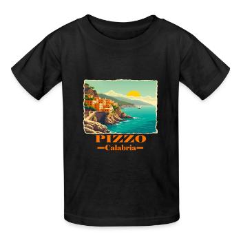 Pizzo Calabria orange - Kids T-Shirt by Russell - black - Front - AI Model Kid Male (0cm)