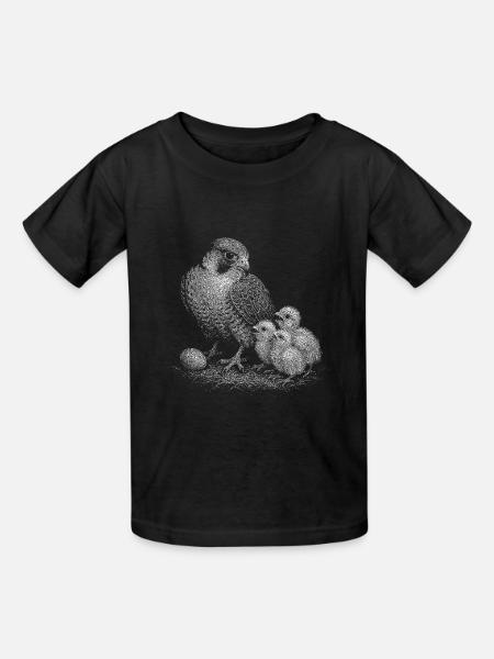 Wanderfalke - Kinder T-Shirt von Russell - Schwarz
