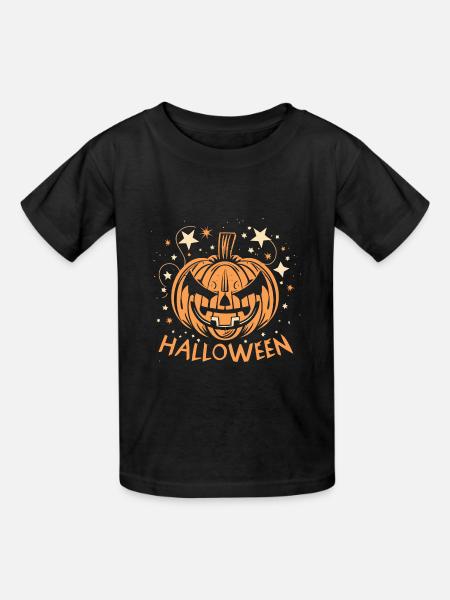 Halloween Funkelnder Kürbis - Kinder T-Shirt von Russell - Schwarz