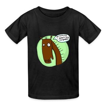 I don´t go to bars - Kinder T-Shirt von Russell - Schwarz - Vorne - AI Model Kid Male (0cm)