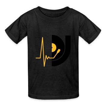 music_pulse_dj - Kinder T-Shirt von Russell - Schwarz - Vorne - AI Model Kid Male (0cm)