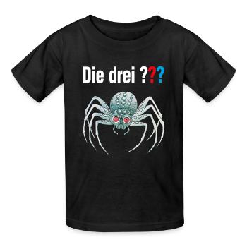 Die Drei ??? und die silberne Spinne - Kinder T-Shirt von Russell - Schwarz - Vorne - AI Model Kid Male (0cm)