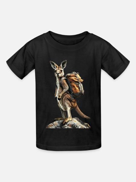 Känguru - Kinder T-Shirt von Russell - Schwarz