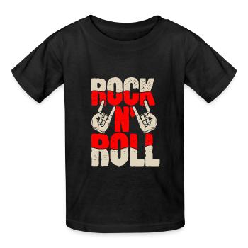 Rock n roll - T-shirts Russell Enfant - noir - Devant - AI Model Kid Male (0cm)