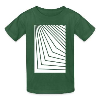 Droites concentriques angulaires - T-shirts Russell Enfant - vert bouteille - Devant - AI Model Kid Male (0cm)