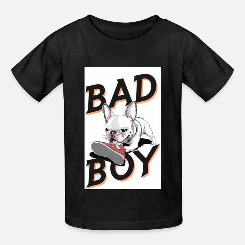 Bouledog dévorant une chaussure - T-shirts Russell Enfant - noir