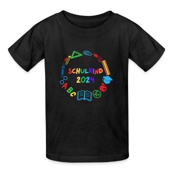 Schulkind 2024 ABC - Kinder T-Shirt von Russell - Schwarz - Vorne - AI Model Kid Male (0cm)