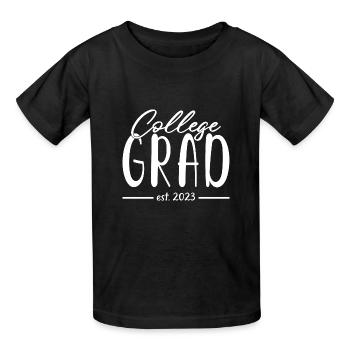 College Grad Est. 2023 Graduated Graduation Party - Kids T-Shirt by Russell - black - Front - AI Model Kid Male (0cm)
