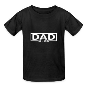 Dad Est. 2023, Dad To Be, Pregnancy Announcement - Kids T-Shirt by Russell - black - Front - AI Model Kid Male (0cm)