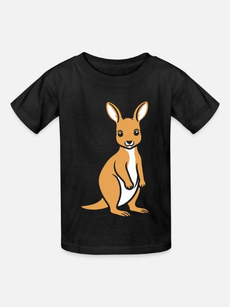 Känguru - Kinder T-Shirt von Russell - Schwarz
