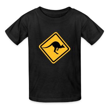 Känguru - Kinder T-Shirt von Russell - Schwarz - Vorne - AI Model Kid Male (0cm)