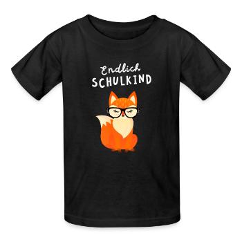 Endlich Schulkind Fuchs Einschulung - Kinder T-Shirt von Russell - Schwarz - Vorne - AI Model Kid Male (0cm)