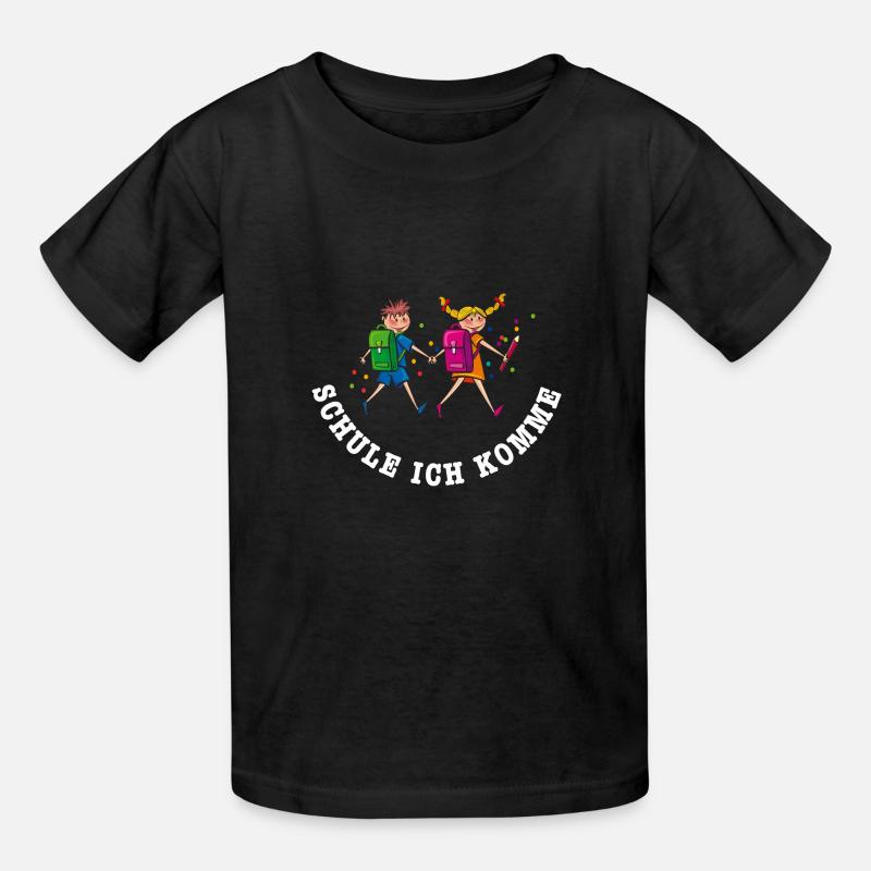Schule ich komme, Einschulung - Kinder T-Shirt von Russell - Schwarz