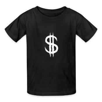 Dollarzeichen Dollar Zeichen Geld Bürste weiß - Kinder T-Shirt von Russell - Schwarz - Vorne - AI Model Kid Male (0cm)
