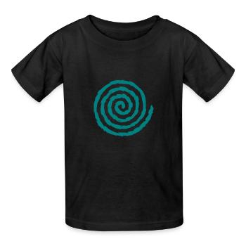 Spirale Symbol Wachstum und Erweiterung Blaugrün - Kinder T-Shirt von Russell - Schwarz - Vorne - AI Model Kid Male (0cm)