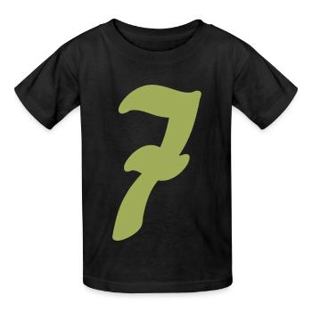 7 - Kids T-Shirt by Russell - black - Front - AI Model Kid Male (0cm)