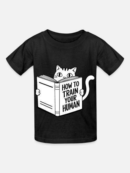 Lustige Katze - Kinder T-Shirt von Russell - Schwarz