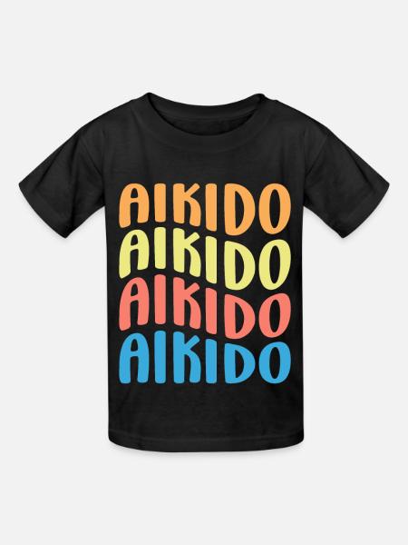Aikido - Kinder T-Shirt von Russell - Schwarz