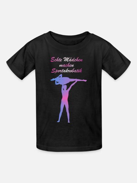 Echte Mädchen Sportakrobatik - Kinder T-Shirt von Russell - Schwarz