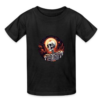 Halloween Skeleton - Kids T-Shirt by Russell - black - Front - AI Model Kid Male (0cm)