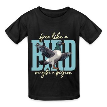Homing Pigeon Free Like A Bird Maybe Pigeon Lover - Kinder T-Shirt von Russell - Schwarz - Vorne - AI Model Kid Male (0cm)