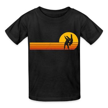 Lever de soleil judo rétro - T-shirts Russell Enfant - noir - Devant - AI Model Kid Male (0cm)