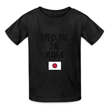 Manga / Geek / Anime / Cosplay - Børne-T-shirt fra Russell - sort - Foran - AI Model Kid Male (0cm)