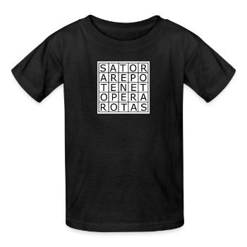 Place Sator – Palindrome magique de l’Antiquité - T-shirts Russell Enfant - noir - Devant - AI Model Kid Male (0cm)