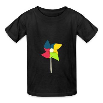 Wind turbine wind turbines - Kids T-Shirt by Russell - black - Front - AI Model Kid Male (0cm)