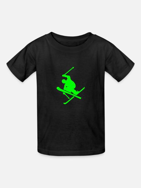Ski - Kinder T-Shirt von Russell - Schwarz