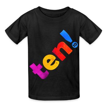 ZEHN 10 JAHRE 10. GEBURTSTAG - Kinder T-Shirt von Russell - Schwarz - Vorne - AI Model Kid Male (0cm)