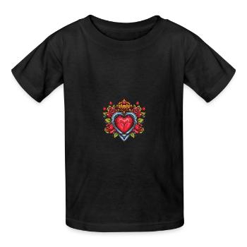 Coeur Symbole Roses - T-shirts Russell Enfant - noir - Devant - AI Model Kid Male (0cm)
