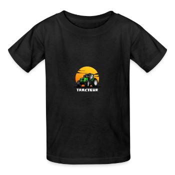 Tracteur / tracteur / tracteur - T-shirts Russell Enfant - noir - Devant - AI Model Kid Male (0cm)