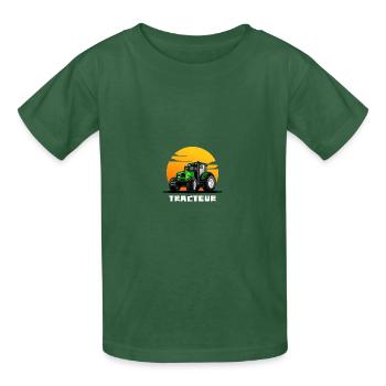 Tracteur / tracteur / tracteur - T-shirts Russell Enfant - vert bouteille - Devant - AI Model Kid Male (0cm)