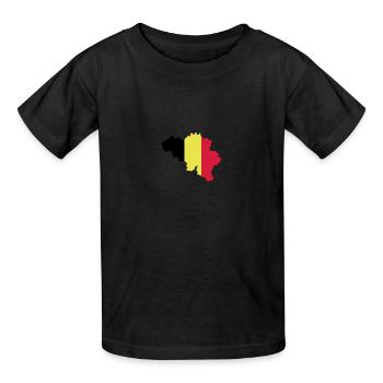 belgium drapeau map - T-shirts Russell Enfant - noir - Devant - AI Model Kid Male (0cm)
