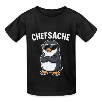 Chefsache Pinguin - Kinder T-Shirt von Russell - Schwarz - Vorne - AI Model Kid Male (0cm)